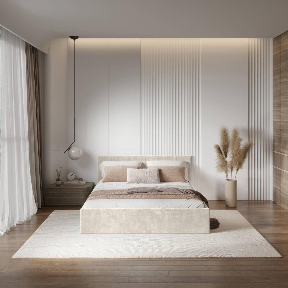 Кровать двуспальная 160 Ника КР-18 миндаль