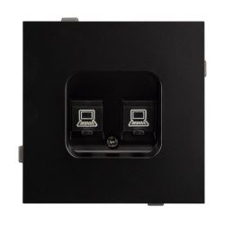 Механизм компьютерной розетки двойной SCT-TENDO-MPC2-PL-BK (RJ-45, CAT6) (Arlight, Черный) 054101