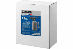 Паяльная стальная лампа СИБИН 1,5 л 40670