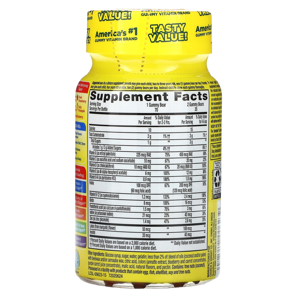 L'il Critters, Gummy Vites, полноценный мультивитаминный комплекс, 70 жевательных конфет