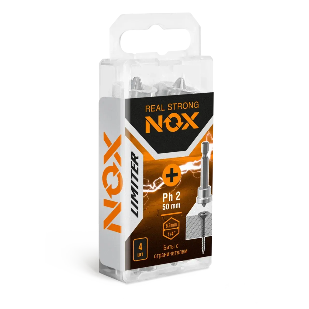 Бита с ограничителем PH 2х50мм бокс 4шт NOX LIMITER 340250