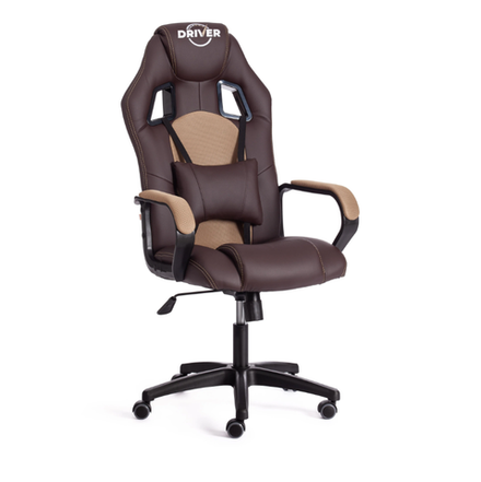 Driver Кресло (кожзам/ткань коричневый/бронза)