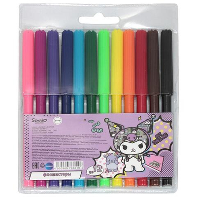 Фломастеры 12цв "Куроми" водн.основа, вентил.колп, морозостойкие(Центрум)