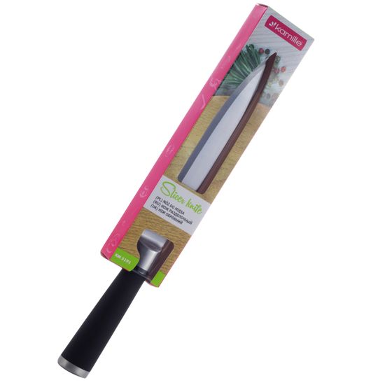 Нож кухонный разделочный для мяса Kamille KM-5191 (лезвие 20 см, рукоятка 14,5 см) из нержавеющей стали