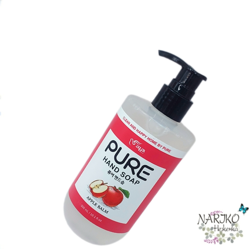 Мыло для рук PIGEON Pure Apple Balm с натуральными ингредиентами и антибактериальным эффектом Яблоко, 300 мл.
