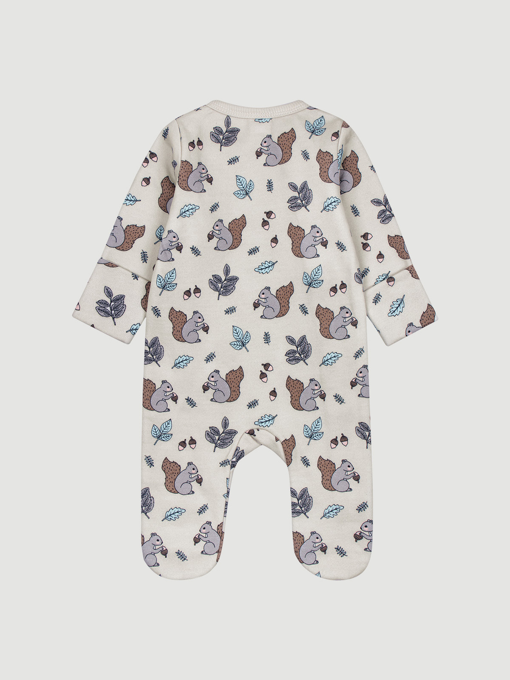 Утеплённый комбинезон с закрытой ножкой Mjölk Sleep and Play Белочки