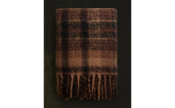Zara Home плед из полиэстера, burgund, в полоску, 140x190 см