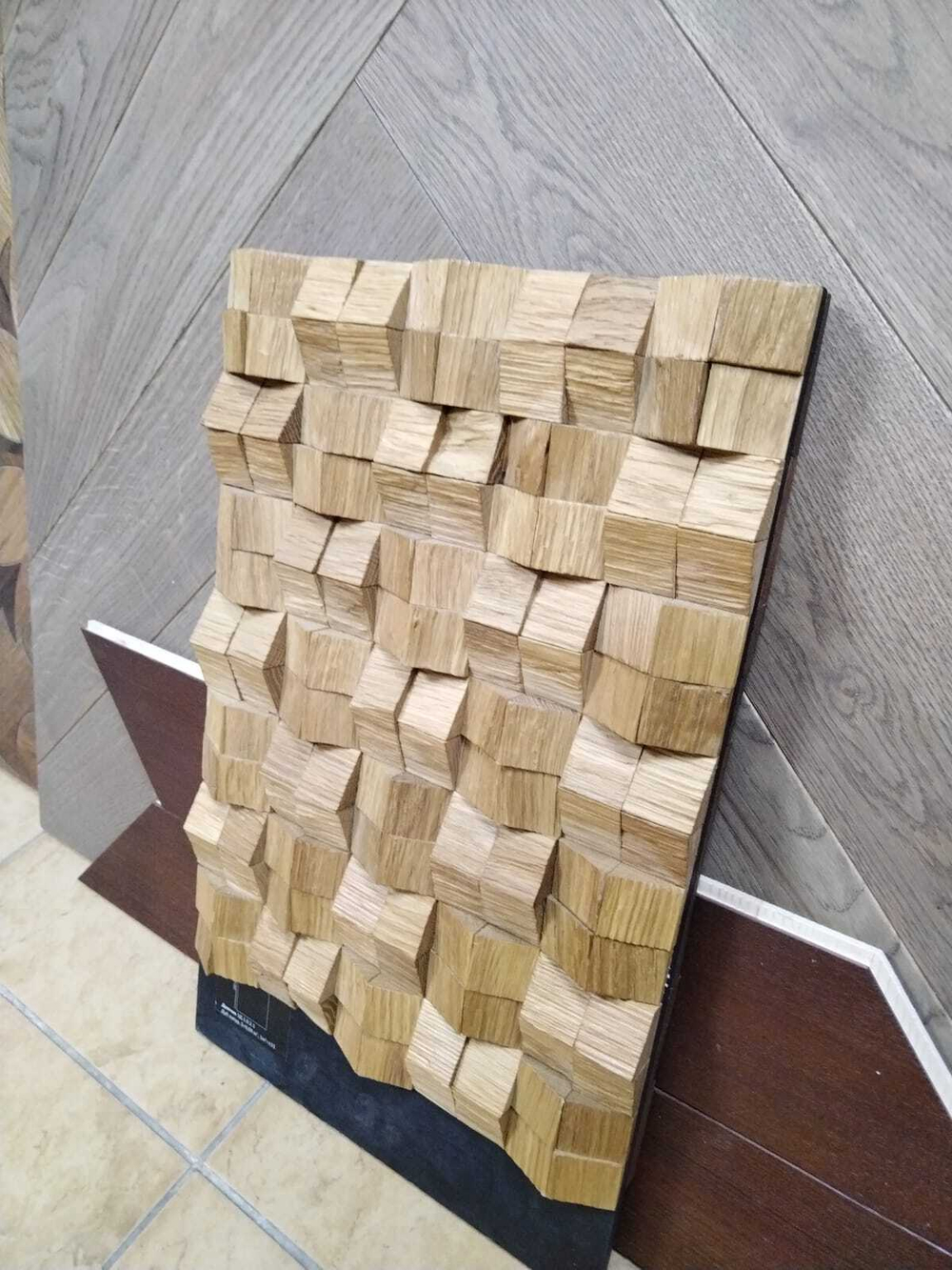 Деревянная мозаика для стен Wood Mosaic Домчик натур