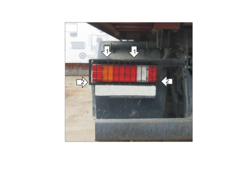 Усиленная защита Motodor осветительных приборов (комплект). 2 мм, сталь. для Mercedes Actros 2008-2016 арт.21204