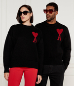 Хлопковый свитер AMI Paris - черный(BFUKS006 018)