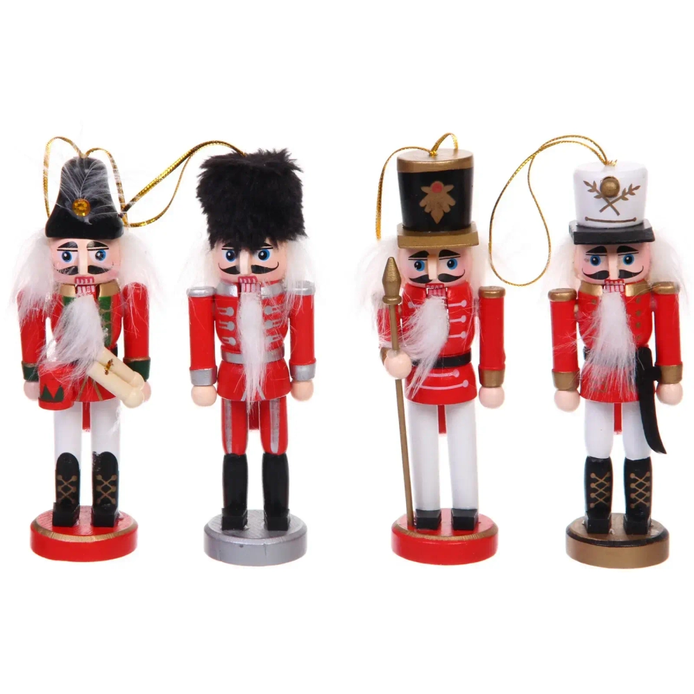 Елочная игрушка «Щелкунчик - Королевское собрание» (набор 4 шт) 4*3,5*13 см