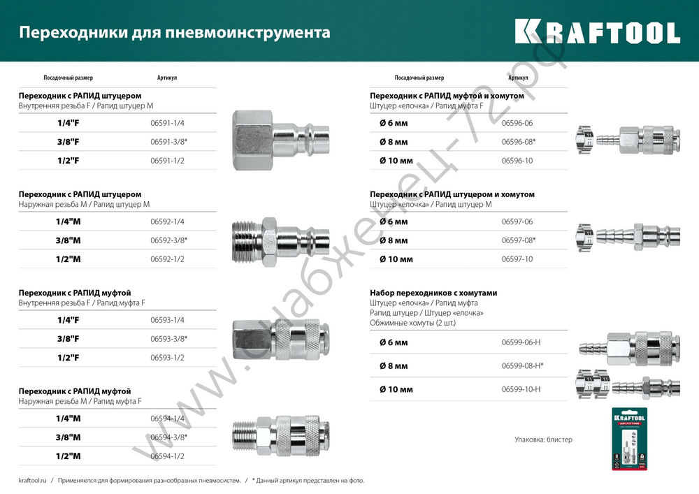 KRAFTOOL 1/4″F - рапид штуцер , переходник (06591-1/4)