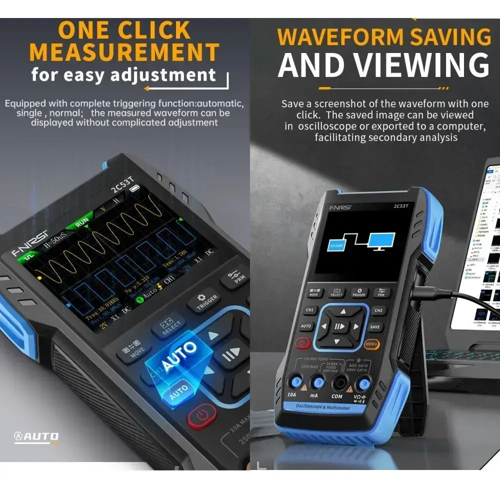 Осциллограф FNIRSI 2C53T, 2 щупа 10х в комплекте