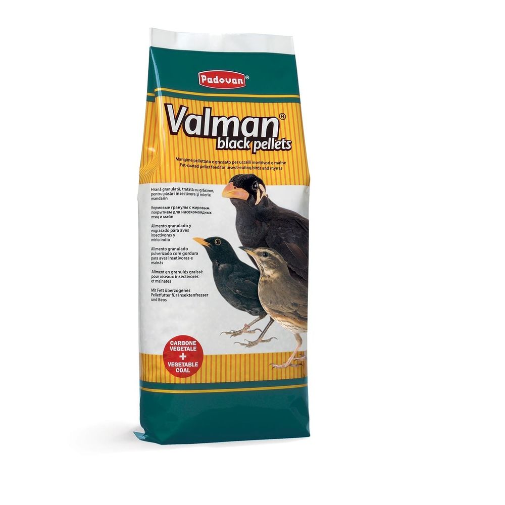 Корм Padovan VALMAN black pellets дополнительный для насекомоядных птиц 1 кг