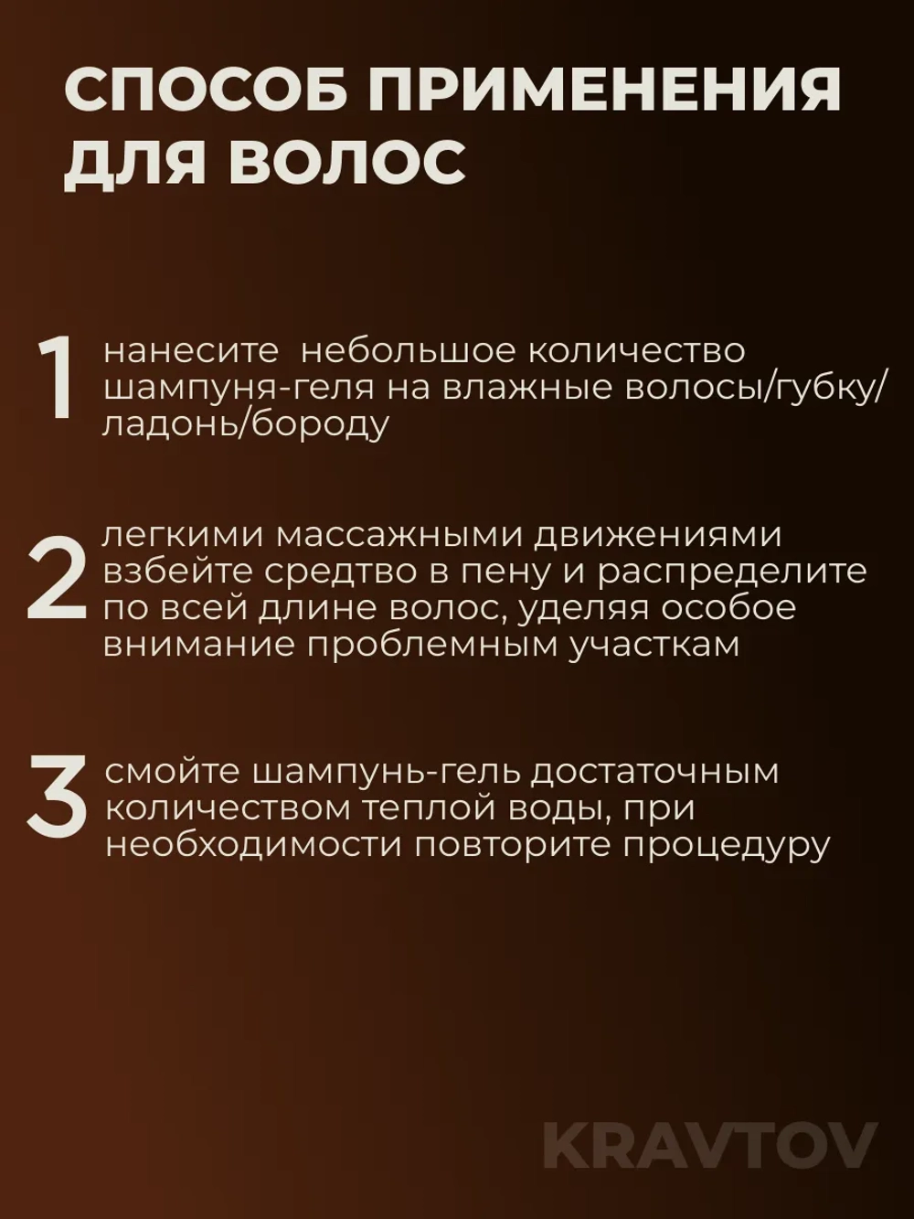 Шампунь для волос и гель для душа мужской