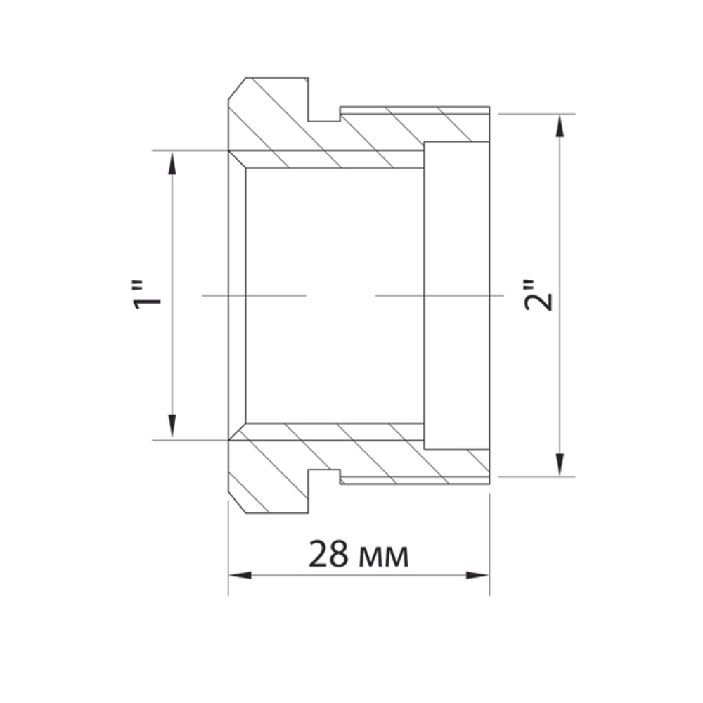 Футорка 2'' - 1'' нар/вн VRT® никель