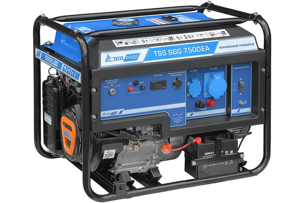 Бензогенератор TSS SGG 7500ЕA - [7.5 кВт / 33 А] эл. старт, АКБ