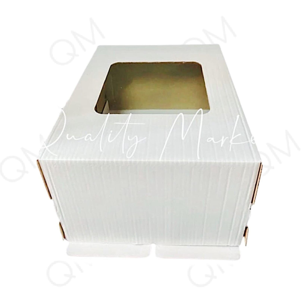 Коробка для торта с окошком 420*420*290 мм белая, 25 шт