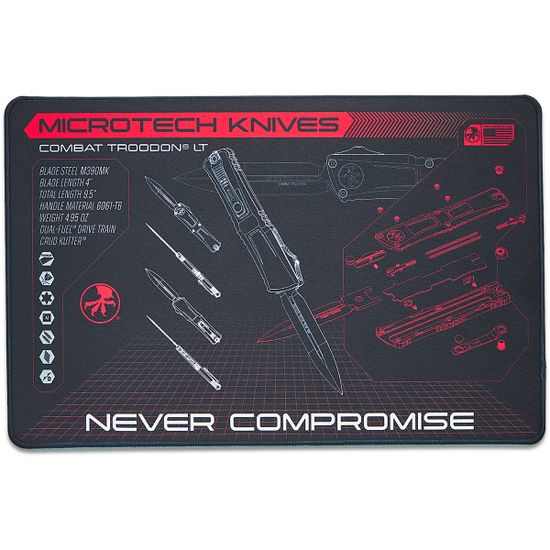Коврик настольный Microtech COMBAT TROODON BLACK MAT-CT