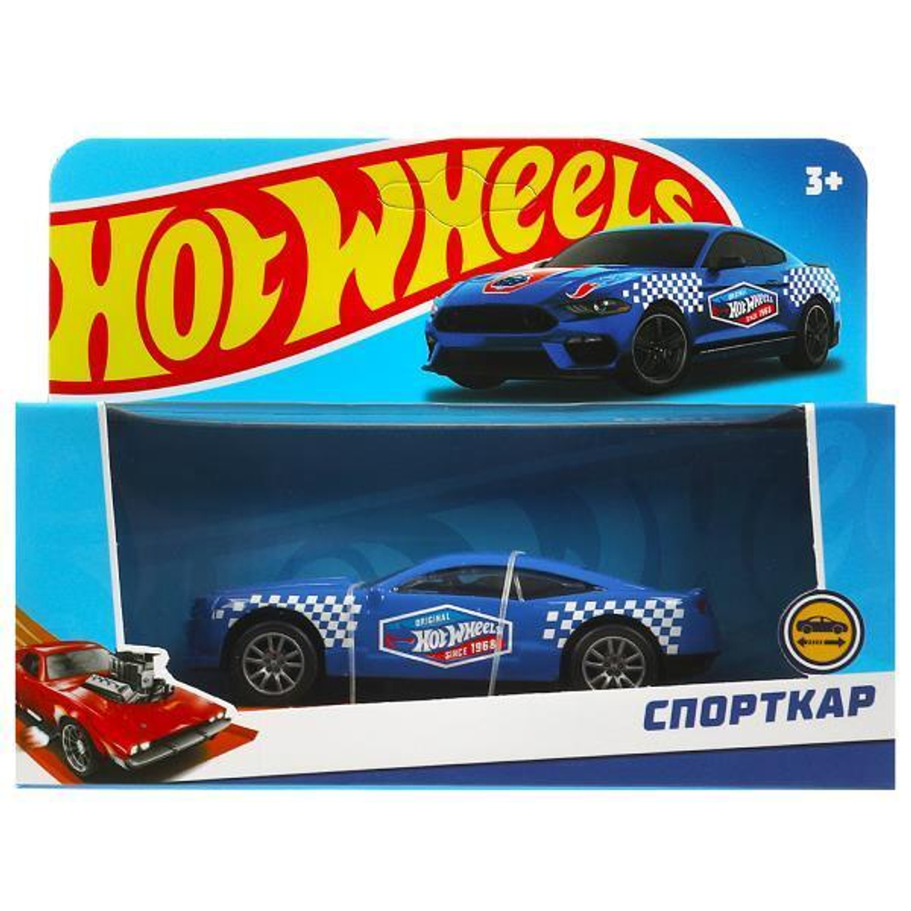 Модель ин. мет. "Хот Вилс Спорткар" 10см, синий, коробка HW-12-140-R2 (Технопарк)