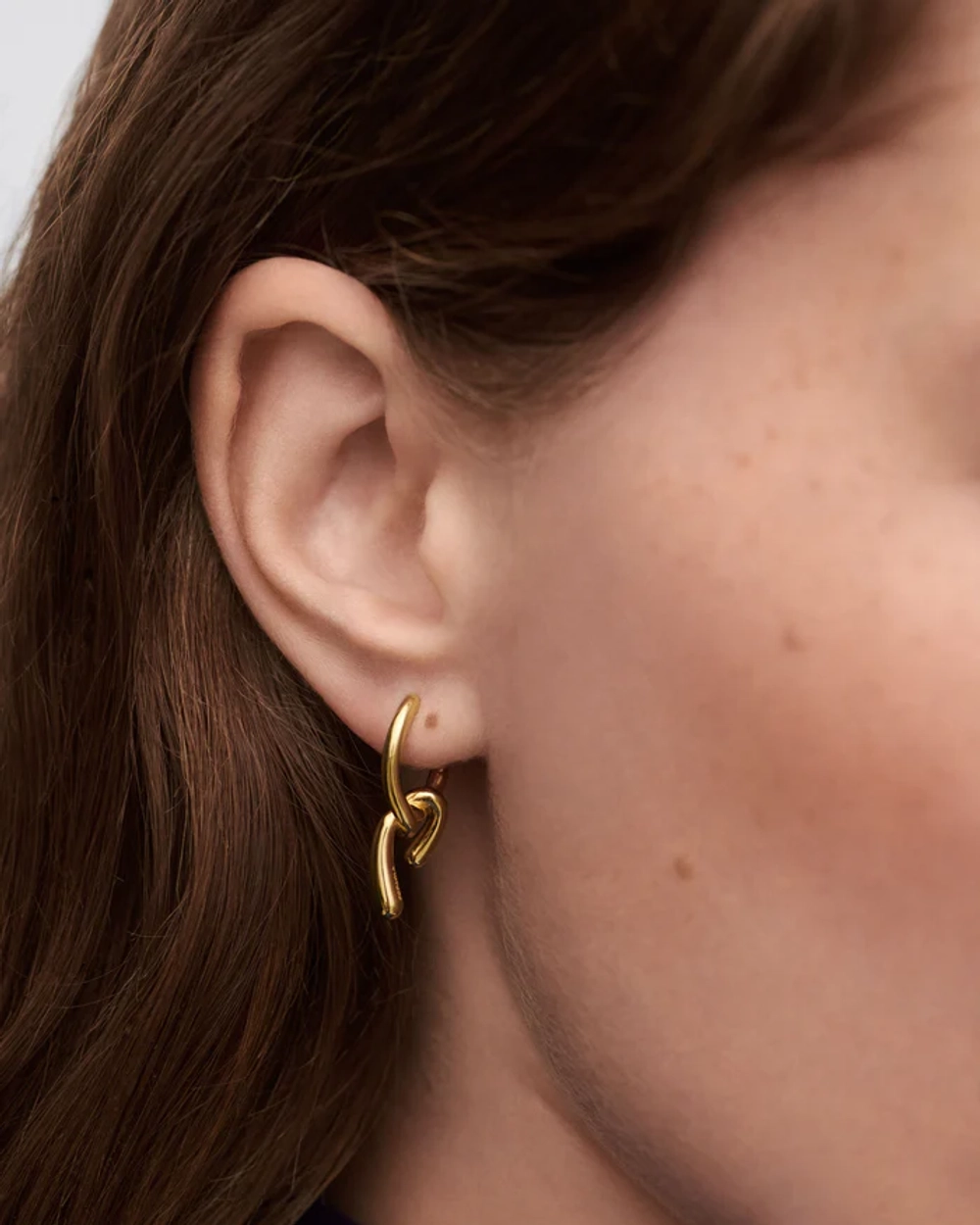 Серьги Mini Twist Hoops серебро 925 пробы покрытое золотом