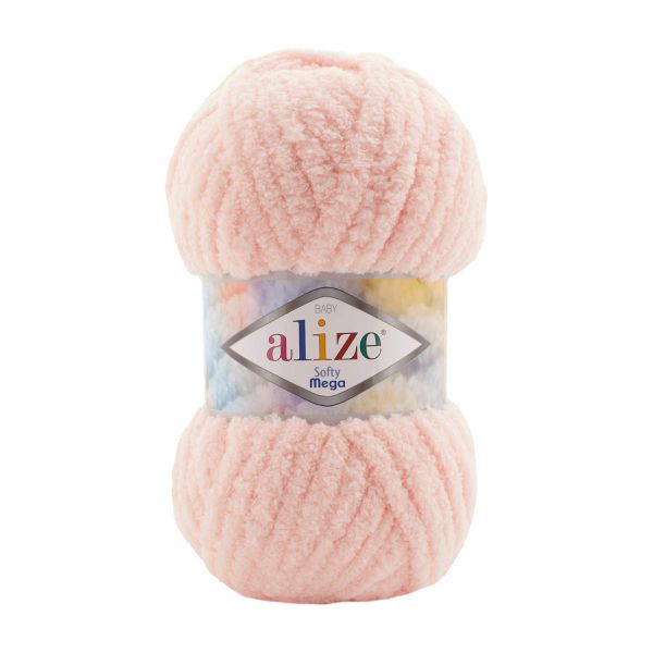 Пряжа Alize (Ализе) Softy Mega / уп.5 мот. по 100 г, 70м, 340 пудра розовая