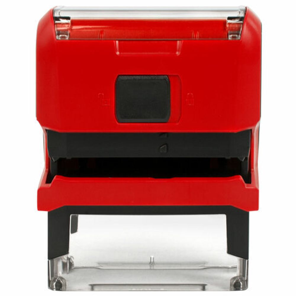 Штамп самонаборный 4-стр., 47х18 мм, синий, TRODAT 4912P4/DB, корпус КРАСНЫЙ, КАССЫ В КОМПЛЕКТЕ, 43218