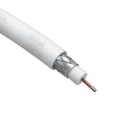 ЭРА Кабель коаксиальный RG-6U, 75 Ом, CCS/(оплётка Al 32%), PVC, цвет белый, бухта 100 м, SIMPLE (6/ | 