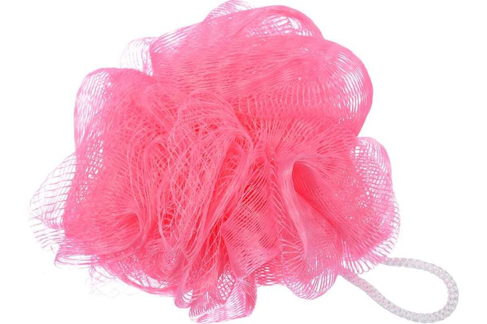 Мочалка для душа Бант цветной d12см,40г,4 цвета