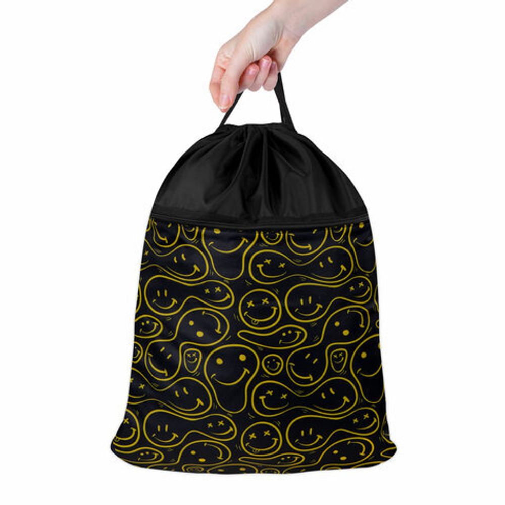 Мешок для обуви BRAUBERG БОЛЬШОЙ, с ручкой, карман на молнии, сетка, 49х41 см, "Smiles", 272403