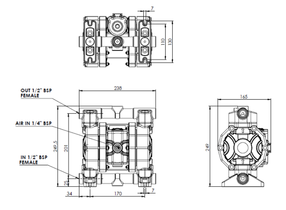 Yartek AF0120 - мембранный пневматический насос
