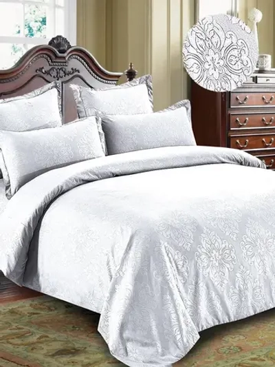 Постельное белье 1,5 полисатин/жаккард Павлайн Laura Белый