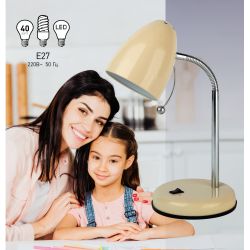 Настольный светильник ЭРА N-116-Е27-40W-BG бежевый