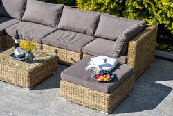 "Лунго" модуль диванный угловой с подушками, цвет соломенный (гиацинт)