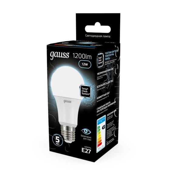 Лампа светодиодная Gauss E27 12W 4100K матовая 102502212