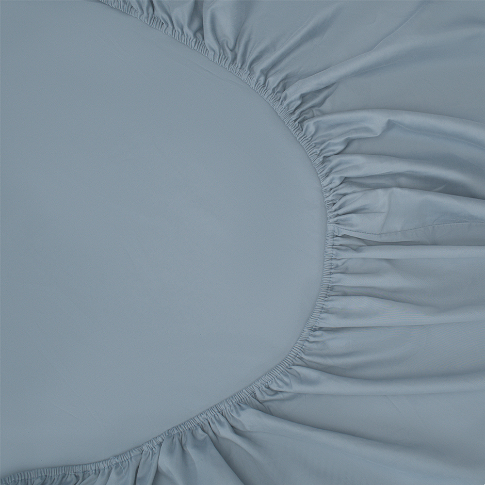 Простыня на резинке 180x200x30см Tkano Essential джинсово-синяя