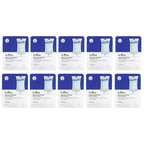 Dr. Oracle, Hyaluronic Acid Recipe, увлажняющая синяя косметическая маска, 10 шт., 25 мл (0,84 жидк. унц.)