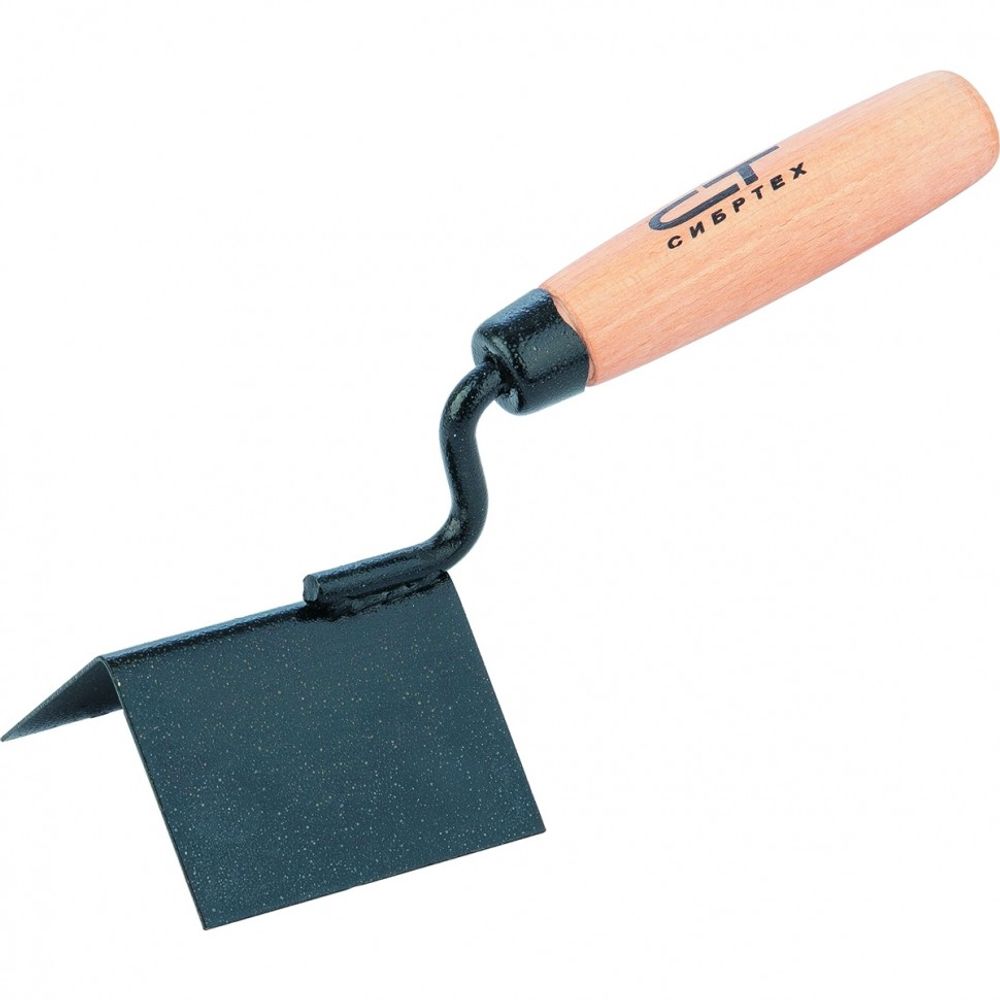 86311 Кельма угловая, 80х60х60мм, стальная, для внешних углов, буковая ручка  Сибртех