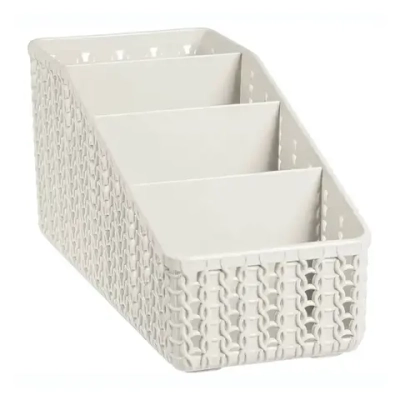 Органайзер ВЯЗАНИЕ 4 секции белый ротанг