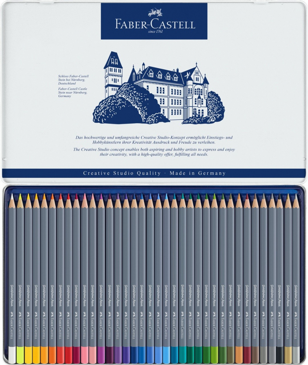 Акварельные карандаши Goldfaber Aqua, в метал. коробке, 36 шт.