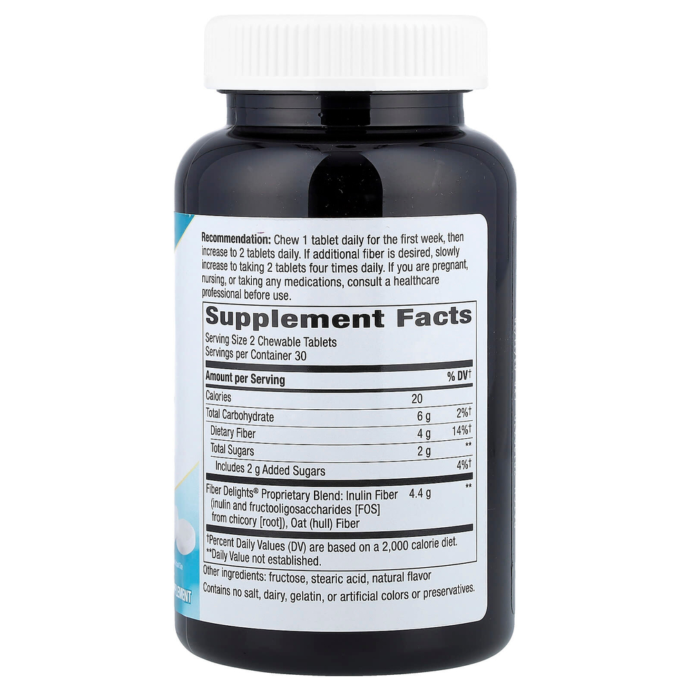 Nature's Way, Fiber Delights®, с ванильным вкусом, 60 жевательных таблеток (2,2 г в 1 таблетке)