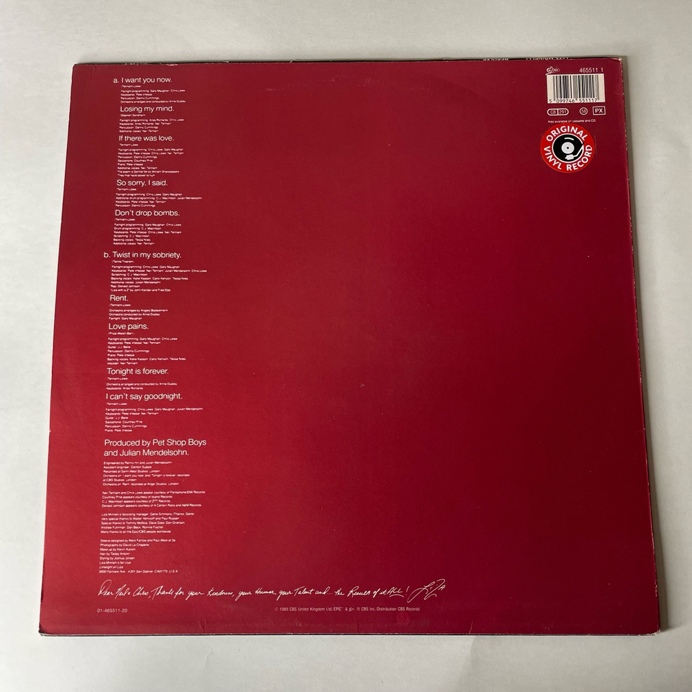 Винтажная виниловая пластинка LP Liza Minnelli Results Pet Shop Boys (Нидерланды 1989)