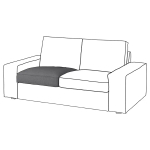 Внутренняя подушка сиденья для дивана - IKEA KIVIK/КИВИК ИКЕА, темно-серый