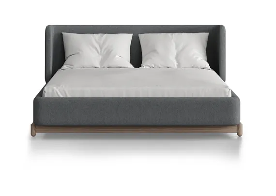 Кровать Basic спальное место 140*200 см (светло-серый, твид)