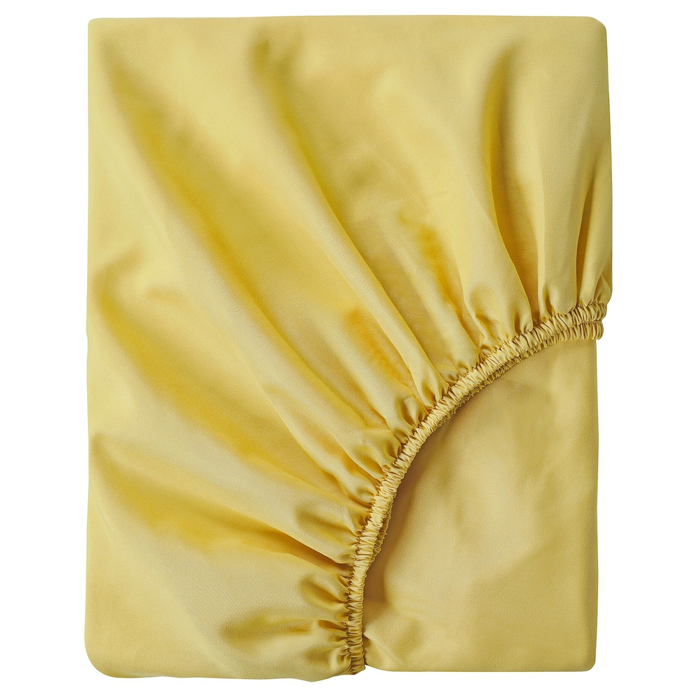 IKEA BRUKSVARA  (ИКЕА БРУКСВАРА)  -  Простыня на резинке, желтая, 90x200 см