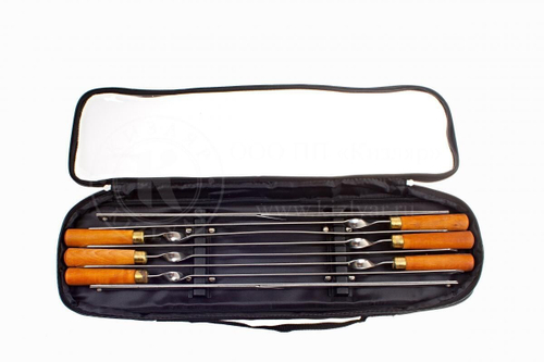 Набор шампуров №1, 6 шампуров, 1 мангал Кизляр