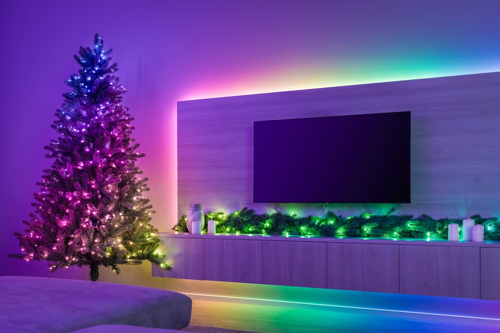 Twinkly Pre-lit Garland Еловая ветвь – 50 RGB диодов, Regal 9ft Garland, зеленый провод, Plug Type C