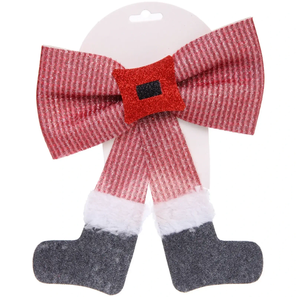 Бант на ёлку «Веселье» 20*24 см, Красный