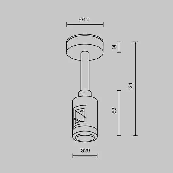 Крепление потолочное Short 78мм с вводом питания Flarity платина Technical tra156c-b1-pt