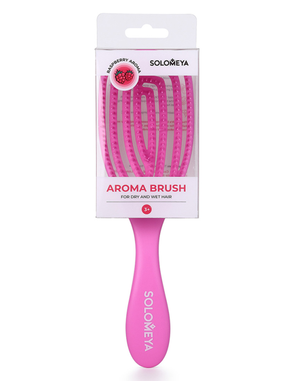 [Solomeya] Расческа для сухих и влажных волос АРОМАТ МАЛИНЫ Wet Detangler Brush Oval Raspberry, 1шт
